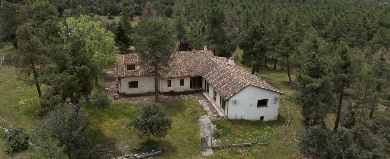 Casa de la finca entre pinares de Segovia. Fotografía aérea con dron de VISUAIR