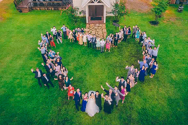 Fotografía de bodas con drones